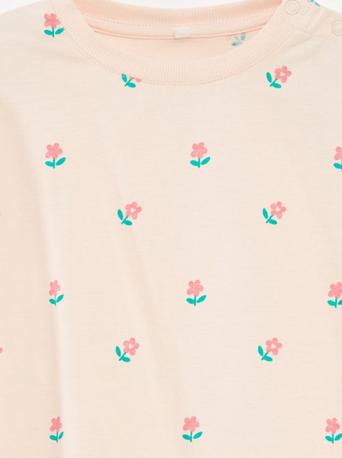 T-shirt com motivo e abertura com molas de pressão no ombro  - So Easy - Kiabi