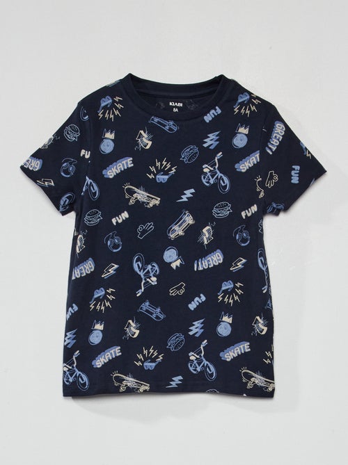 T-shirt com motivo em puro algodão - Kiabi