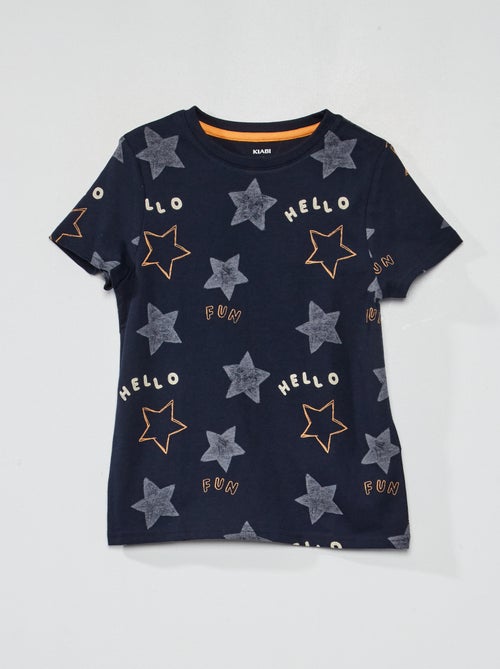 T-shirt com motivo em puro algodão - Kiabi
