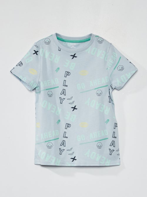 T-shirt com motivo em puro algodão - Kiabi