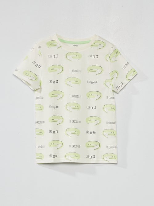 T-shirt com motivo em puro algodão - Kiabi