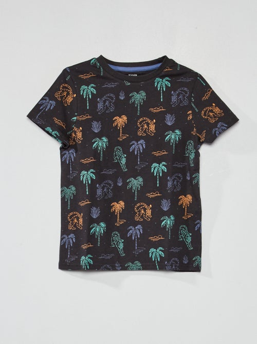 T-shirt com motivo em puro algodão - Kiabi