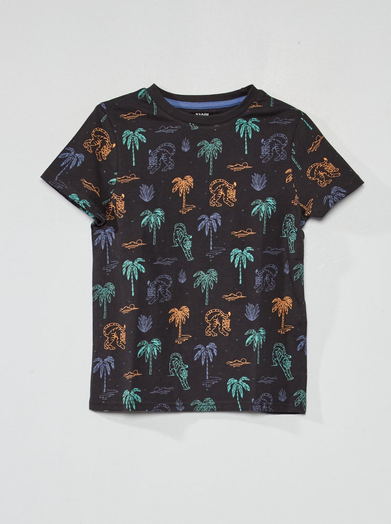 T-shirt com motivo em puro algodão CINZA - Kiabi
