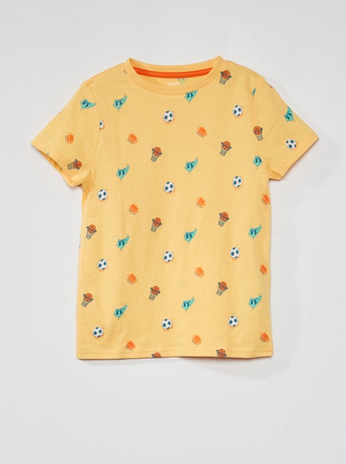 T-shirt com motivo em puro algodão - Kiabi