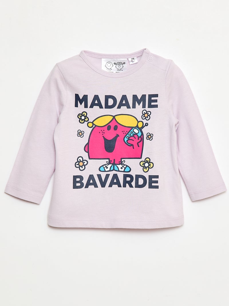 T-shirt com motivo 'Mr. Men Little Miss' em algodão Violeta - Kiabi