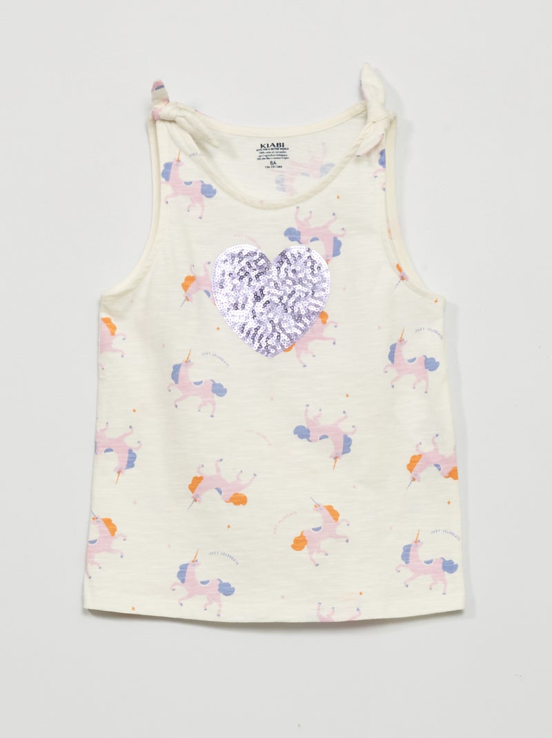 T-shirt com motivo 'unicórnios' BRANCO - Kiabi