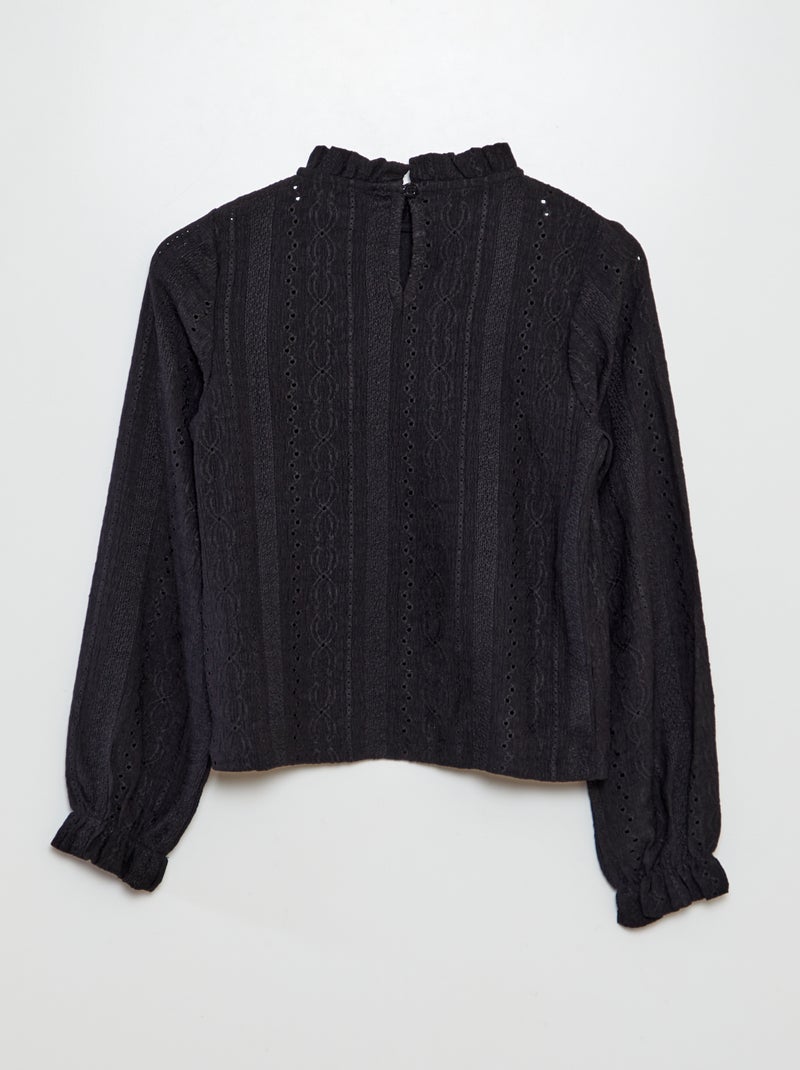 T-shirt com motivos ajurados Preto - Kiabi