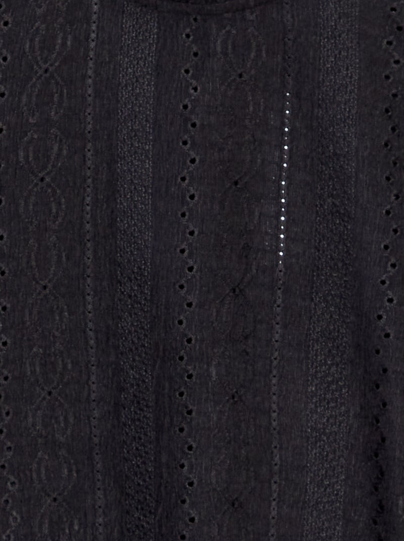 T-shirt com motivos ajurados Preto - Kiabi