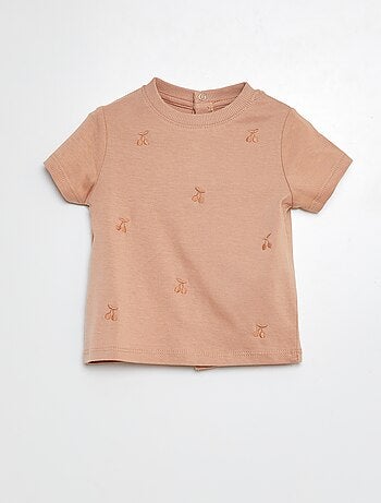 T-shirt com motivos bordados