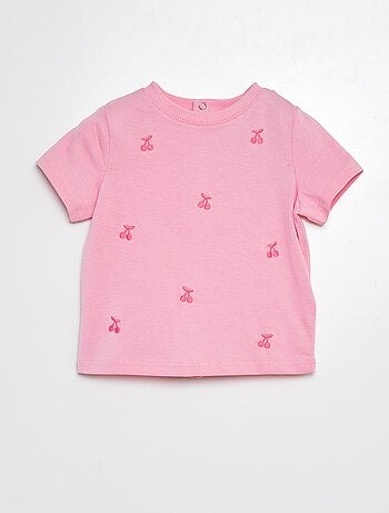 T-shirt com motivos bordados