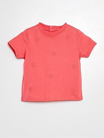 T-shirt com motivos bordados