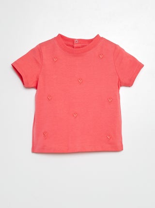 T-shirt com motivos bordados
