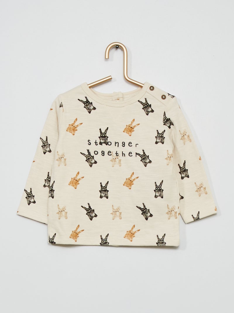 T-shirt com motivos coelhos BRANCO - Kiabi