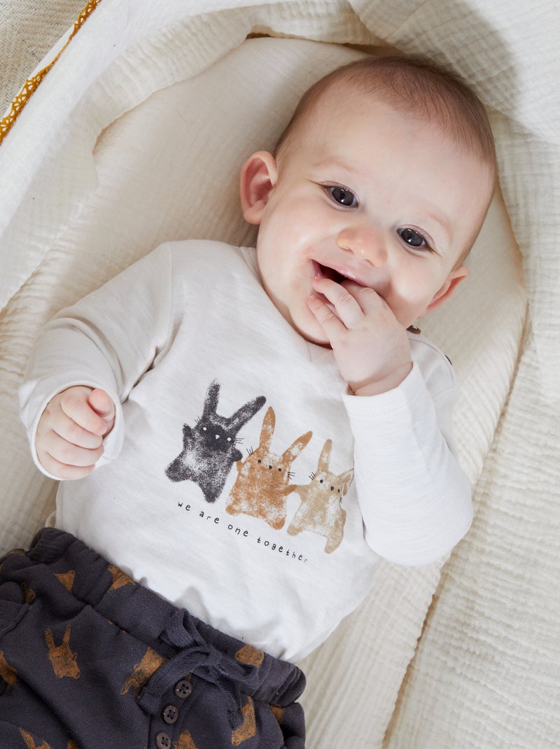 T-shirt com motivos coelhos BRANCO - Kiabi