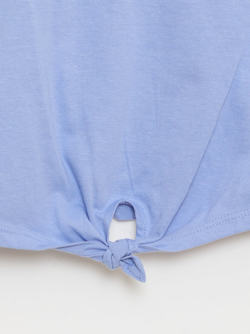 T-shirt com nó na cintura Azul - Kiabi