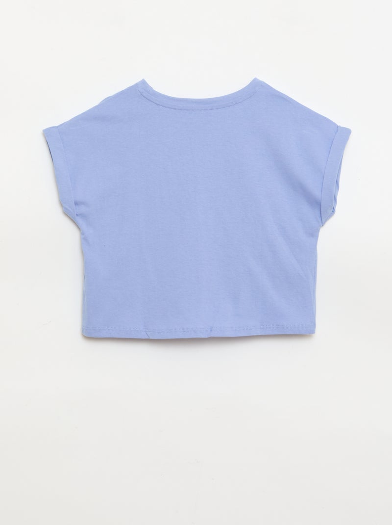 T-shirt com nó na cintura Azul - Kiabi