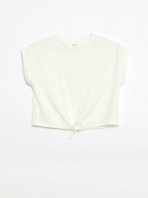 T-shirt com nó na cintura - Kiabi
