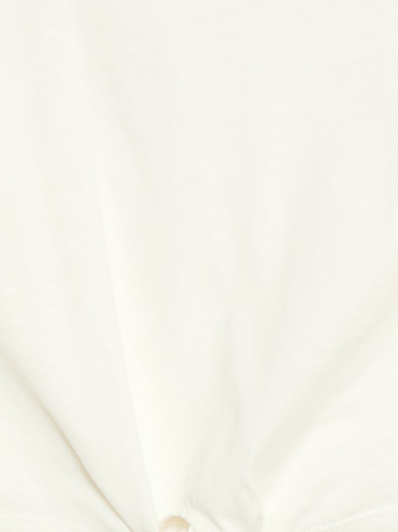 T-shirt com nó na cintura Branco - Kiabi