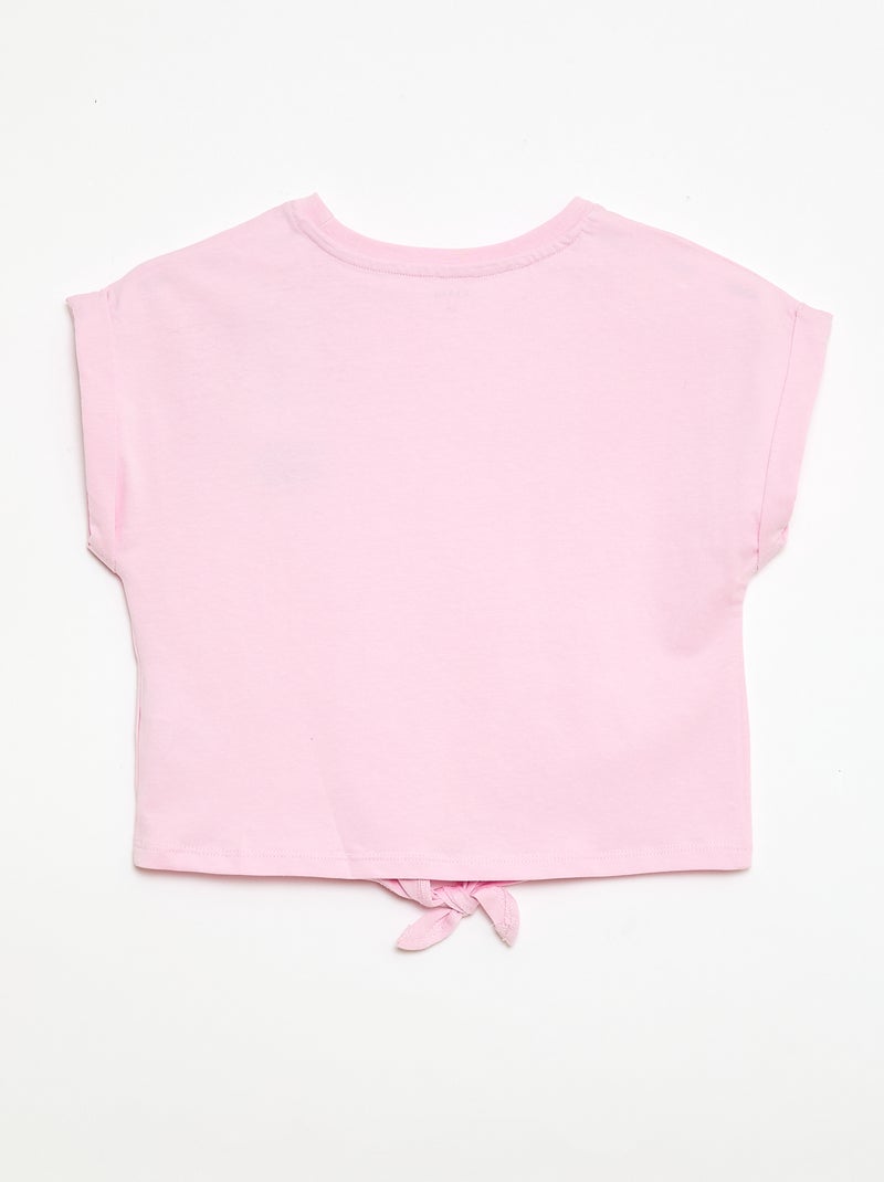 T-shirt com nó na cintura Rosa - Kiabi