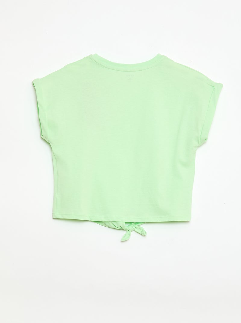 T-shirt com nó na cintura Verde - Kiabi