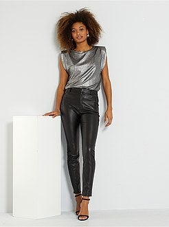 T-shirt com ombreira prateada - Kiabi