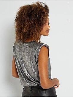 T-shirt com ombreira prateada - Kiabi
