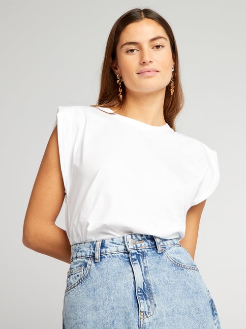 T-shirt com ombreiras - Kiabi