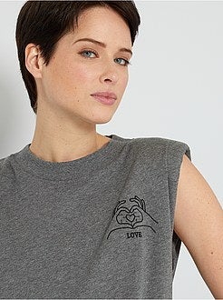 T-shirt com ombreiras - Kiabi