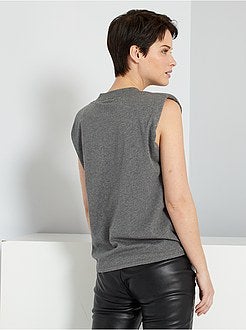 T-shirt com ombreiras - Kiabi