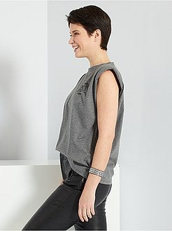 T-shirt com ombreiras - Kiabi