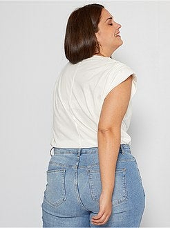 T-shirt com ombreiras peroladas - Kiabi