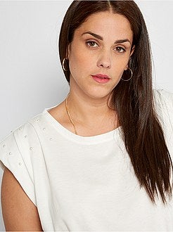 T-shirt com ombreiras peroladas - Kiabi