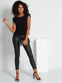 T-shirt com ombreiras - Kiabi