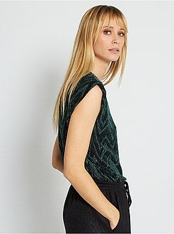 T-shirt com ombreiras - Kiabi