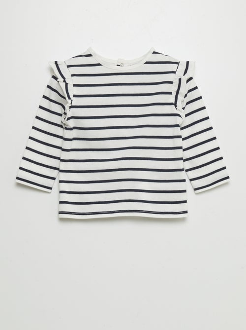 T-shirt com ombros com folhos - Kiabi