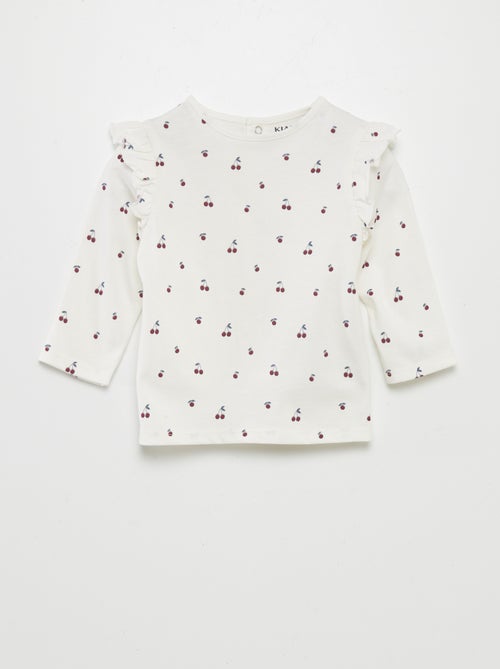 T-shirt com ombros com folhos - Kiabi