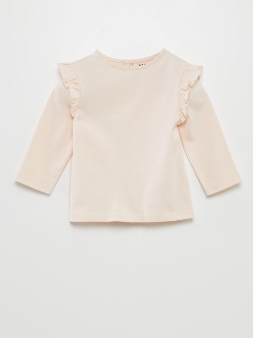 T-shirt com ombros com folhos - Kiabi