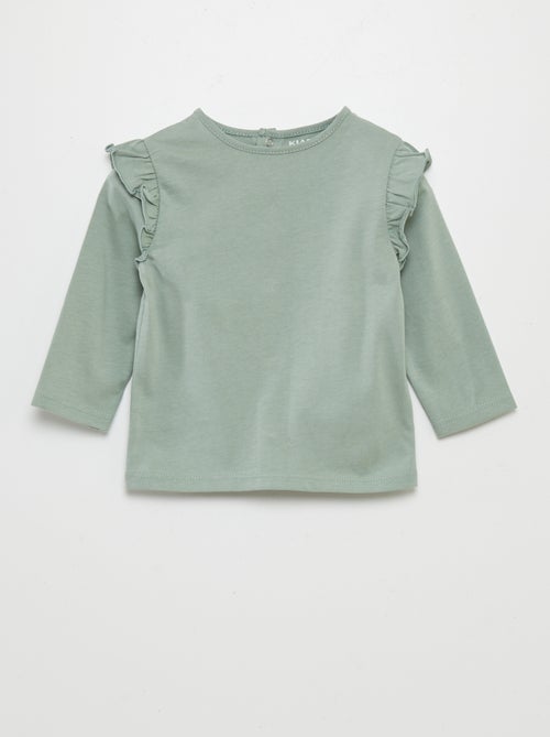 T-shirt com ombros com folhos - Kiabi