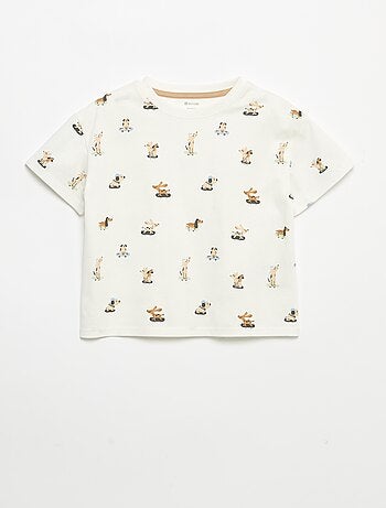 T-shirt com padrão e de manga curta