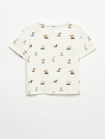 T-shirt com padrão e de manga curta