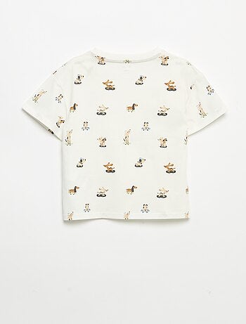 T-shirt com padrão e de manga curta