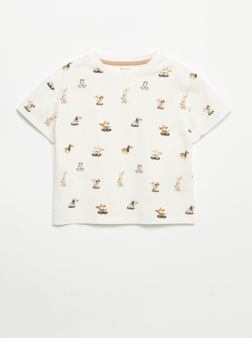 T-shirt com padrão e de manga curta - Kiabi