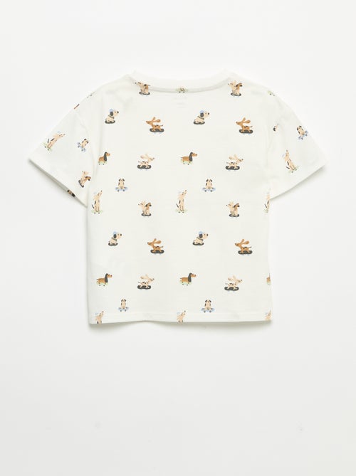 T-shirt com padrão e de manga curta - Kiabi