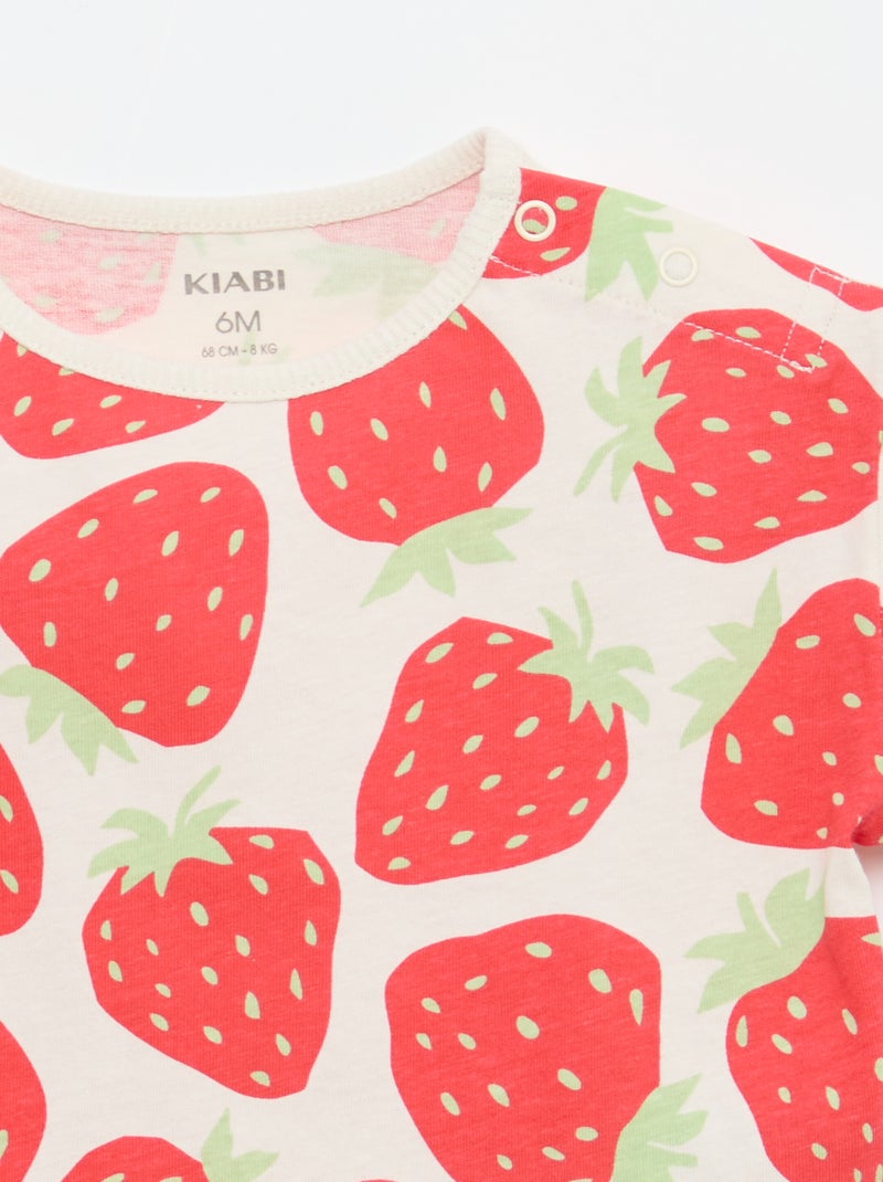 T-shirt com padrão Vermelho - Kiabi