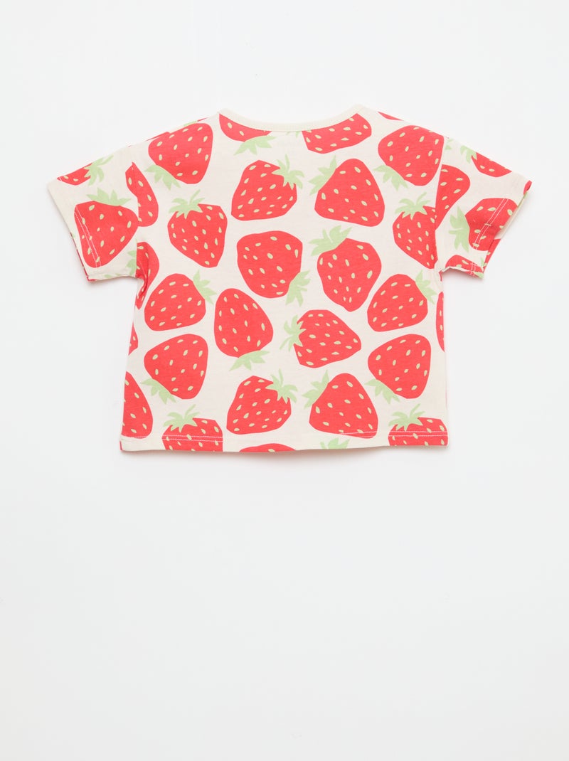 T-shirt com padrão Vermelho - Kiabi