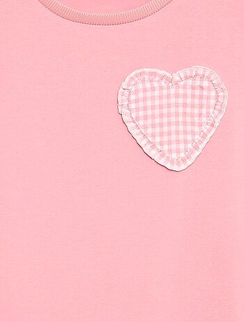T-shirt com patch vichy