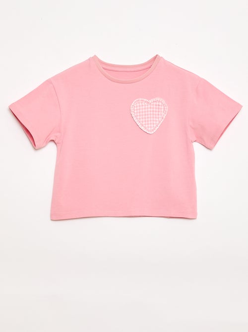 T-shirt com patch vichy - Kiabi