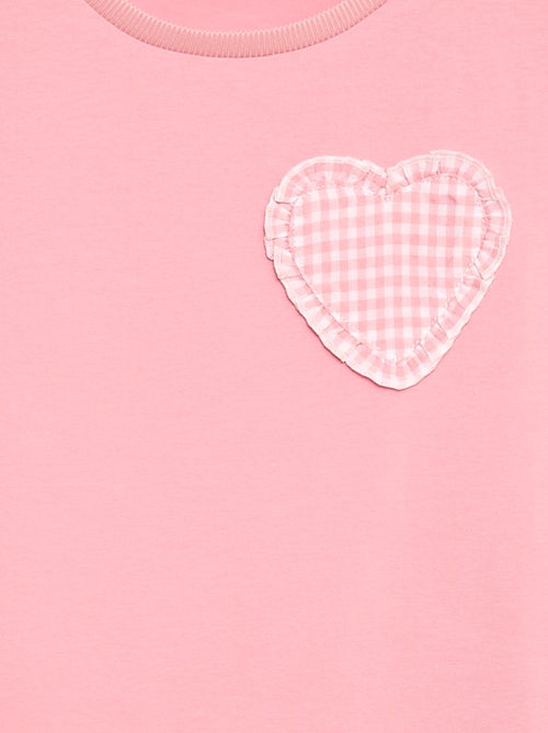 T-shirt com patch vichy - Kiabi