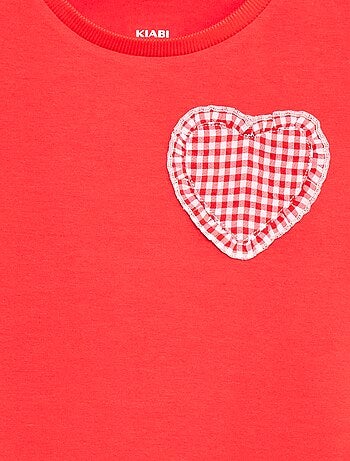 T-shirt com patch vichy