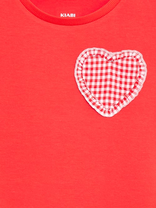 T-shirt com patch vichy - Kiabi